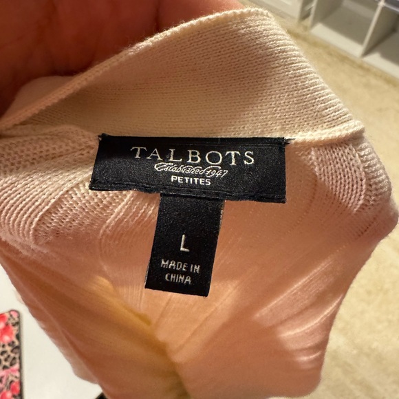 Talbots Beige Ribbed Cardigan - Picture 2 of 2